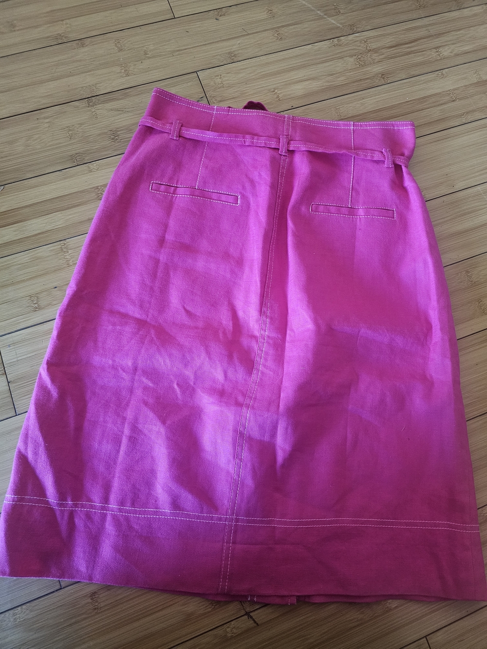 J. Crew Hot Pink Button-Front A-Line Skirt - Picture 5 of 8